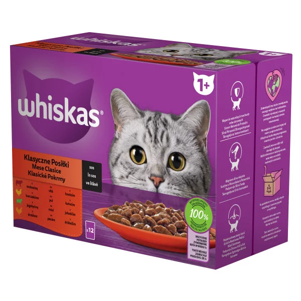 Whiskas Plic Adult Selectii Carne/Legume/Vita/Pui/Miel/Pasare 12x85 G