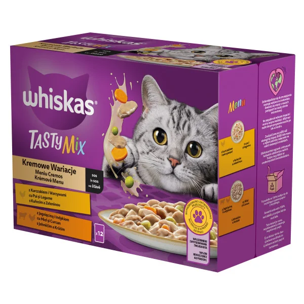 Whiskas Plic Tasty Mix Vita&Somon/Pui&Curcan/Pui&Cod/Somon & Morcov 12x85 G