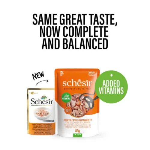 Schesir Cat Plic Pui/Sunca in Jelly 70 G