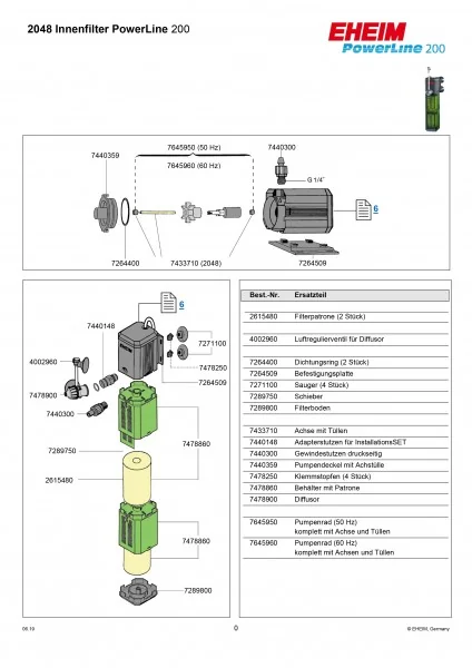 Eheim Filtru Intern PowerLine 200