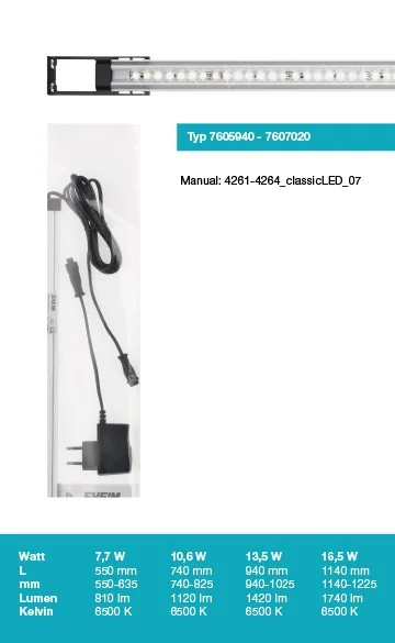 Eheim Lampa Classic Led 17 W DayLight 940 mm