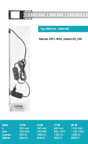 Eheim Lampa Classic Led 17 W DayLight 940 mm