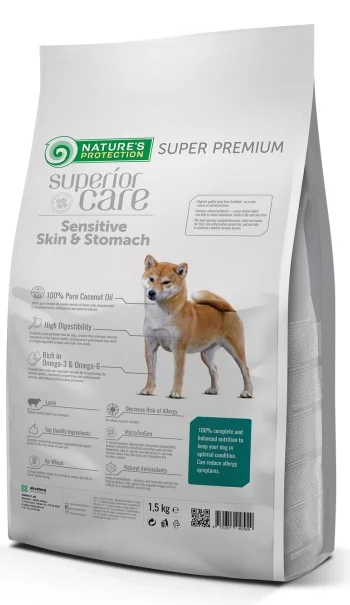 Nature's Protection Superior Care Sensitive Skin & Stomach Lamb Adult All Breed 1.5 Kg
