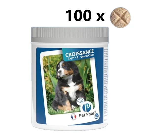 Pet Phos Vitamine Croissance Pentru Caini de Talie Mare